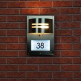 Ranex Essex Dual Sensor LED Buitenlamp met Huisnummer RVS