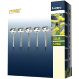 Ranex Lucera Solar LED Tuinlamp op Spies 5 Set Geborsteld RVS