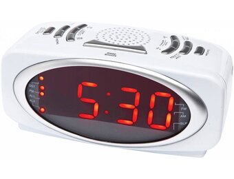 Balance Time Red LED PLL Wekkerradio - White