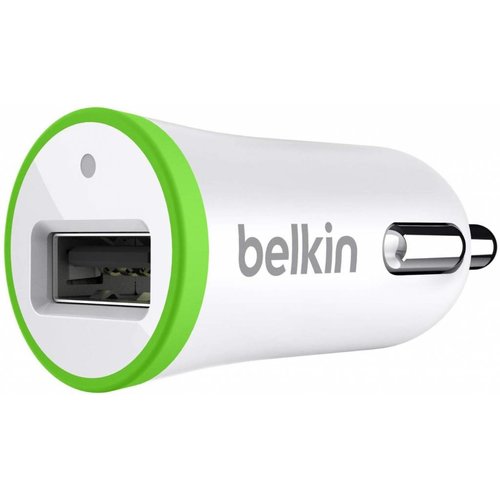 Belkin Belkin LED USB Autolader 2,1A - Green Ring White Belkin Belkin LED USB Autolader 2,1A - Green Ring White