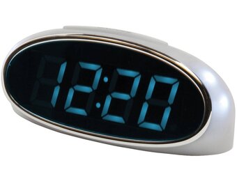 Balance Time Blue LED Wekker - Silver