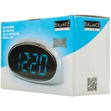 Balance Time Blue LED Wekker - Silver