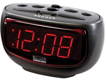 Balance Time Red LED Wekker - Antraciet