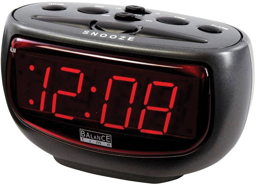 Balance Time Red LED Wekker - Antraciet