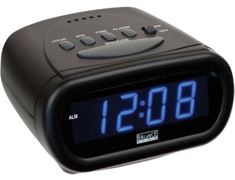 Balance Time Blue LED Wekker - Black