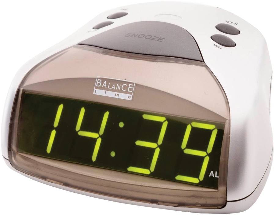 Balance Time Green LED Wekker - Silver