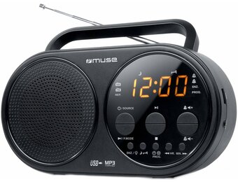 Muse M-088 R 2-band PLL Portable Radio - Black