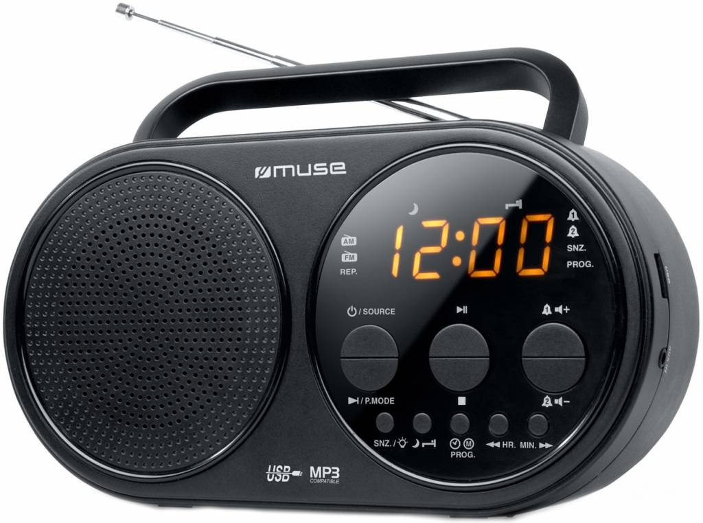 Muse M-088 R 2-band PLL Portable Radio - Black