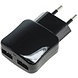 Blue LED USB-oplader 2-poorts 2.1A - Black Blue LED USB-oplader 2-poorts 2.1A - Black