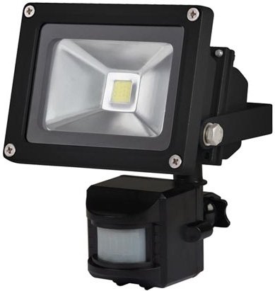 Perel LEDA3001CW-BP COB 6500K LED Lamp met Bewegingssensor 10 W - Black