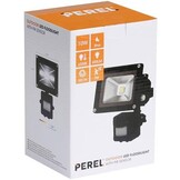 Perel LEDA3001CW-BP COB 6500K LED Lamp met Bewegingssensor 10 W - Black