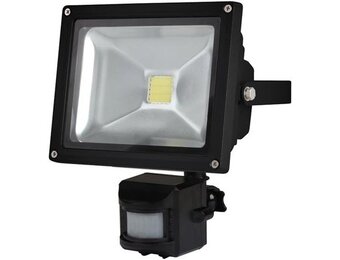 Perel LEDA3002CW-BP COB 6500K LED Lamp met Bewegingssensor 20 W - Black