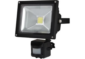 Perel LEDA3002WW-BP COB 3800K LED Lamp met Bewegingssensor 20 W - Black