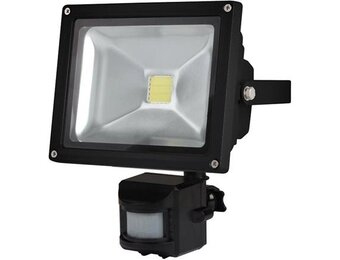 Perel LEDA3002WW-BP COB 3800K LED Lamp met Bewegingssensor 20 W - Black