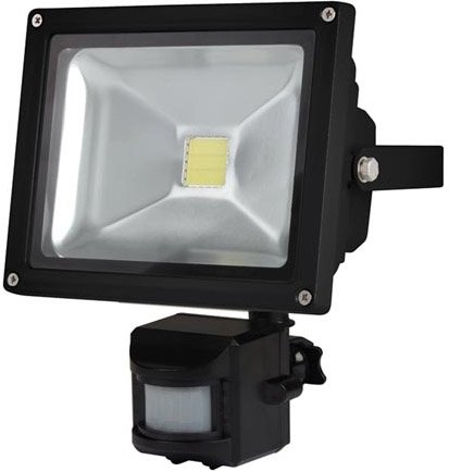 Perel LEDA3002WW-BP COB 3800K LED Lamp met Bewegingssensor 20 W - Black