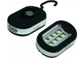 High Power 8+11 COB LED Zaklamp - Black