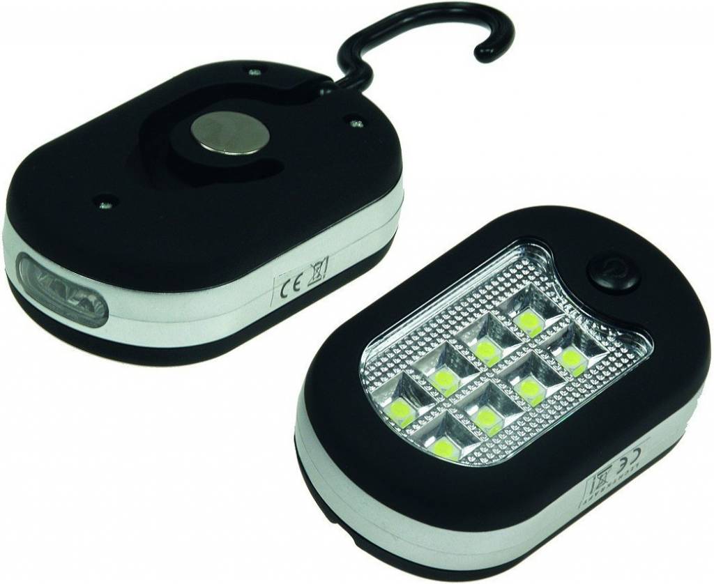 High Power 8+11 COB LED Zaklamp - Black