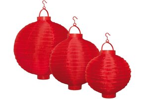 Party LED Lampion 3-set - Red