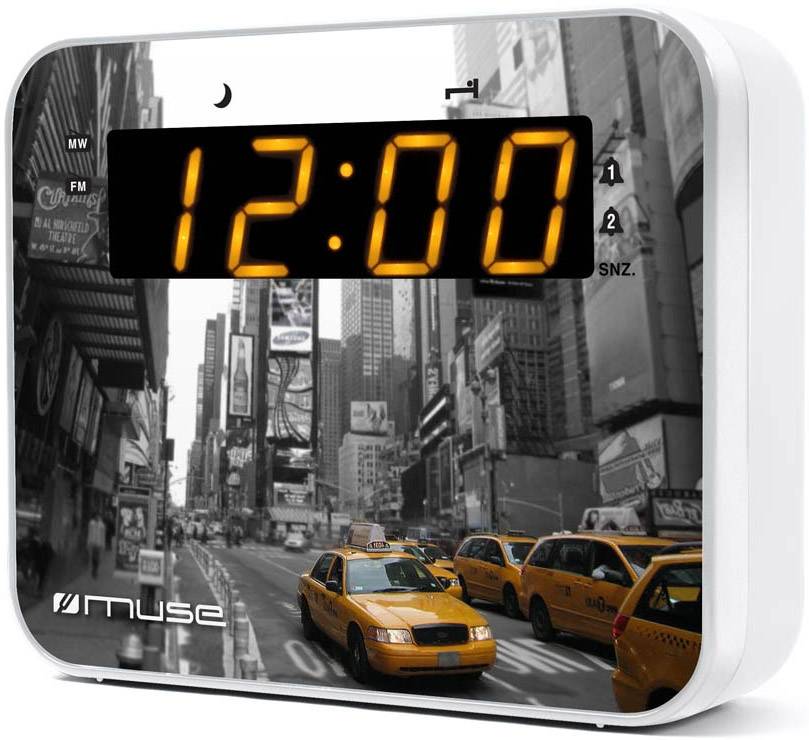 Muse M-165 NY Klokradio PLL - White