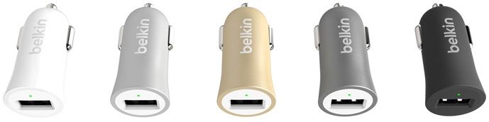 Belkin Mixit Metallic LED USB Autolader 2.4A - Black