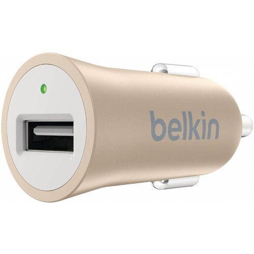 Belkin Belkin Mixit Metallic LED USB Autolader 2.4A - Gold Belkin Belkin Mixit Metallic LED USB Autolader 2.4A - Gold
