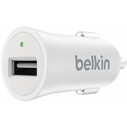 Belkin Belkin Mixit Metallic LED USB Autolader 2.4A - White Belkin Belkin Mixit Metallic LED USB Autolader 2.4A - White