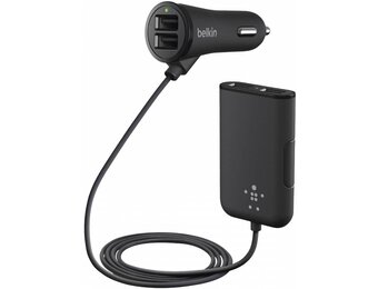 Belkin Road Rockstar Autolader met 4 Poorten - Black