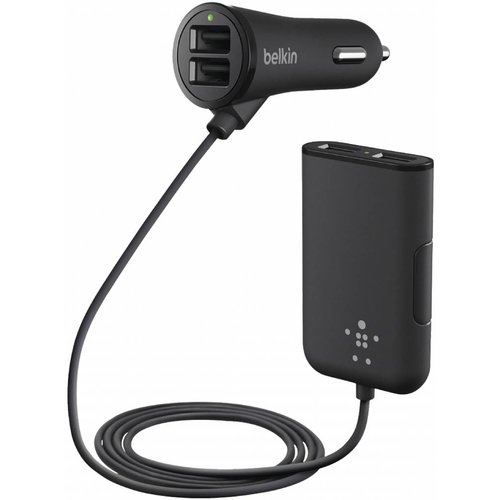 Belkin Belkin Road Rockstar Autolader met 4 Poorten - Black Belkin Belkin Road Rockstar Autolader met 4 Poorten - Black