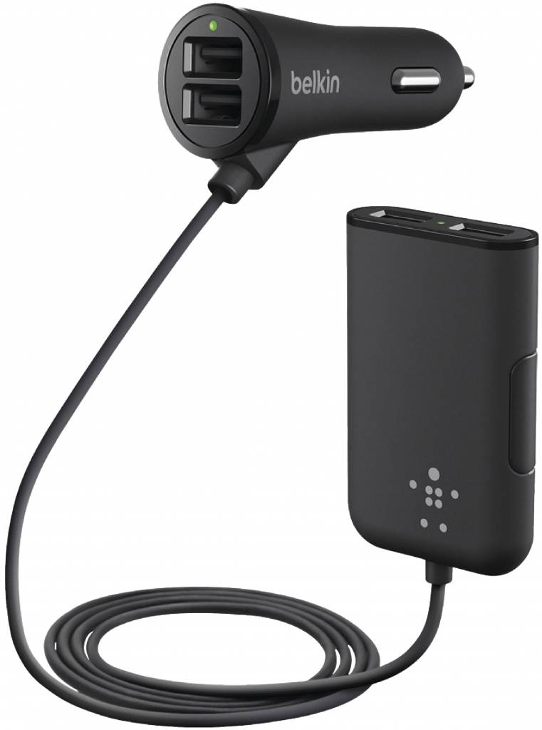 Belkin Road Rockstar Autolader met 4 Poorten - Black