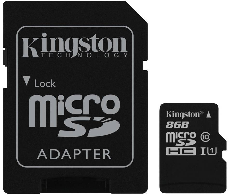 Kingston MicroSDHC 8GB Geheugenkaart + Adapter - Class 10