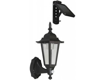 Ranex London Solar LED Wandlamp met Bewegingsmelder - Zwart