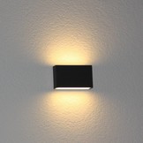Ranex Ebony LED Wandlamp Aluminium Glas - Zwart