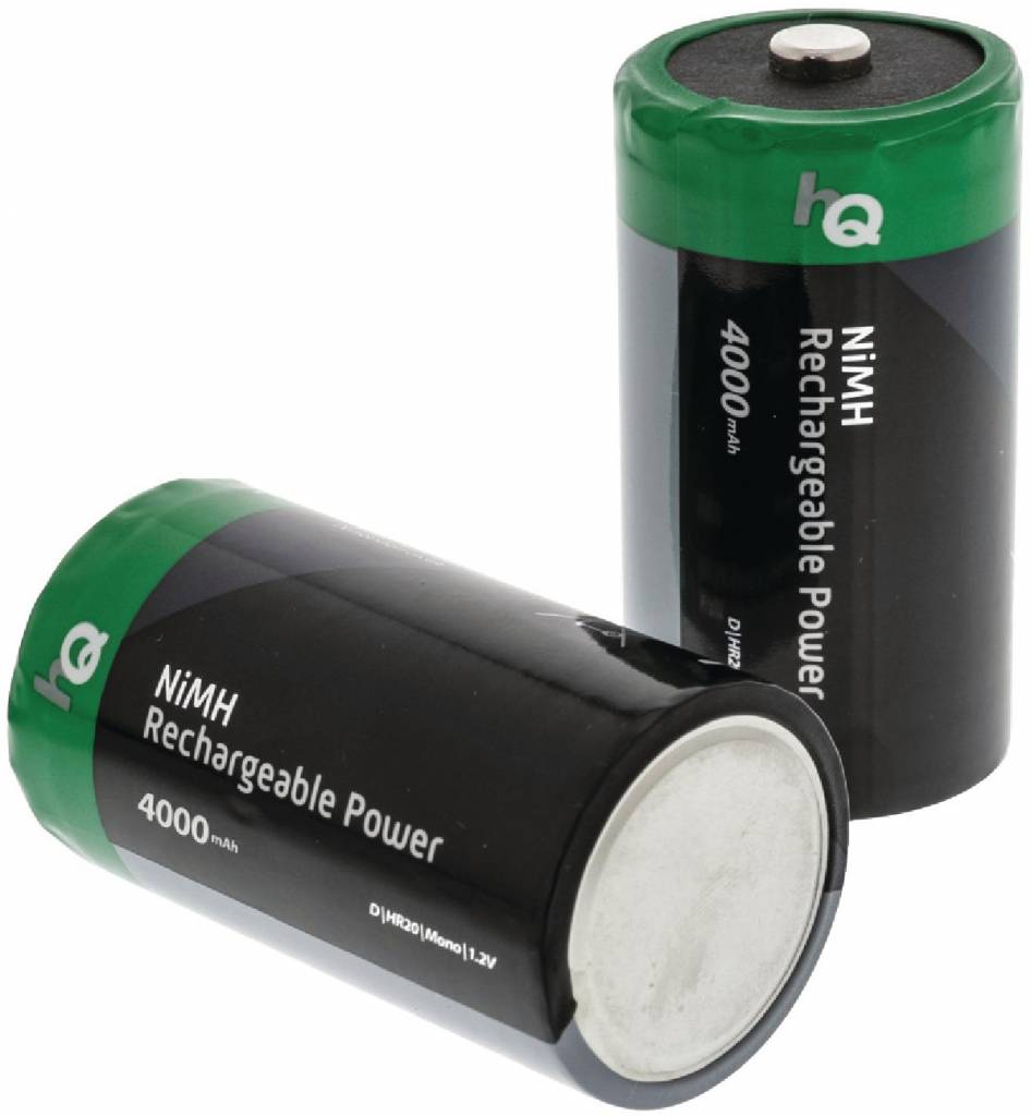 HQ NiMH D-batterij 4000 mAh Oplaadbaar - 2 set