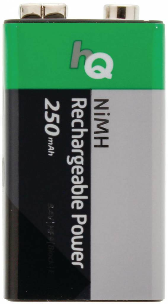 HQ NiMH 9V-batterij 250 mAh Oplaadbaar - 1 set