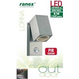 Ranex Lorna LED Wandlamp Aluminium Glas - Bewegingsmelder
