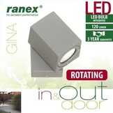 Ranex Gina LED Wandlamp Aluminium Glas - Rotating