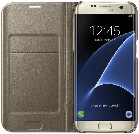 Radioactief strip regiment Samsung Galaxy S7 Edge EF-NG935PF LED View Cover - Goud kopen? - LEDClear.nl
