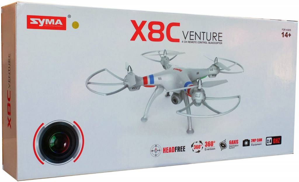 Syma X8C Venture LED Quadcopter met 720p HD Camera - Wit