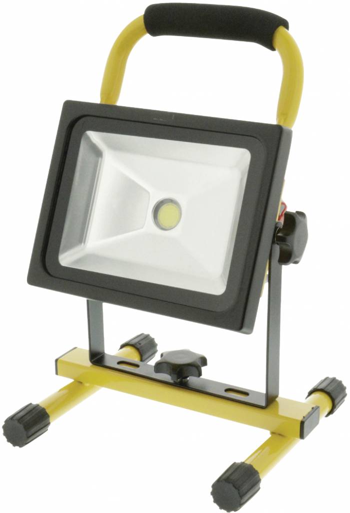 Konig Mobiele COB LED-bouwlamp 20 W - Zwart / Geel