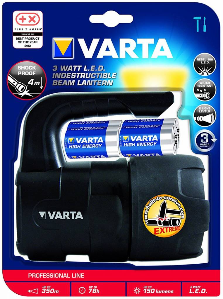 Varta Indestructible LED Zaklamp 4C - Zwart