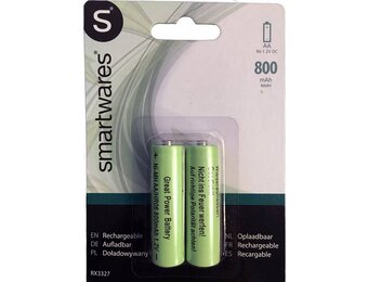 Smartwares Oplaadbare Solar AA batterij 2-pack - Groen