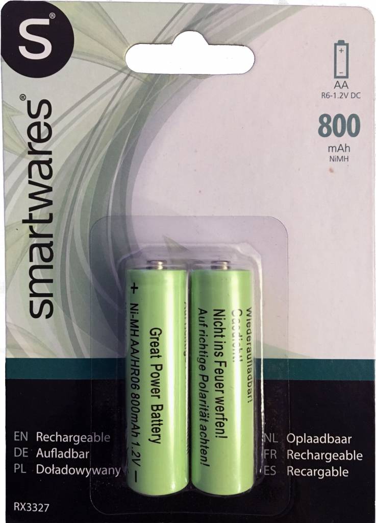 Smartwares Oplaadbare Solar AA batterij 2-pack - Groen
