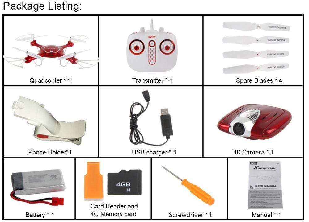 Syma X5UW FPV Drone LED met 720p HD Camera