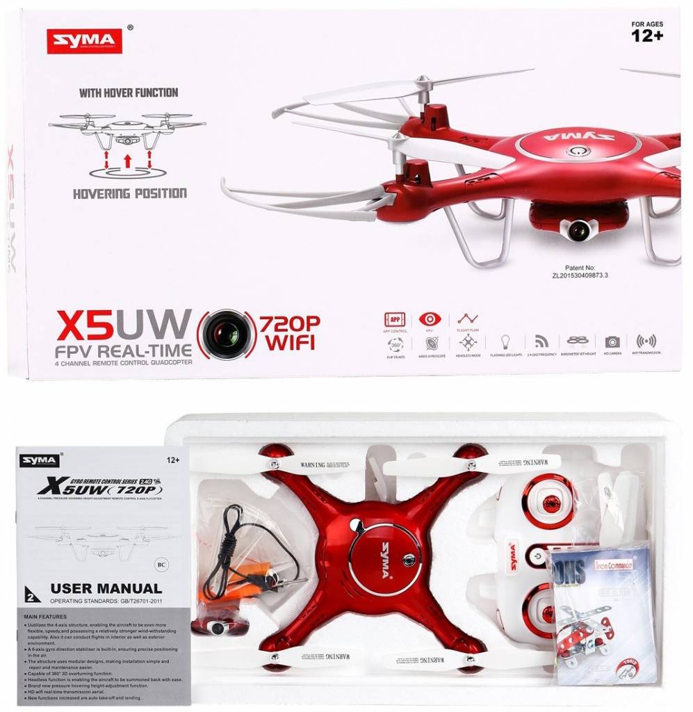 Syma X5UW FPV Drone LED met 720p HD Camera