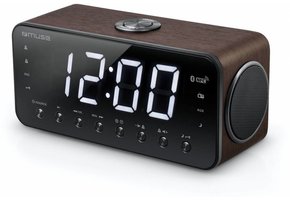Muse M-196 DWT Wekkerradio met Groot Display - Donkerbruin