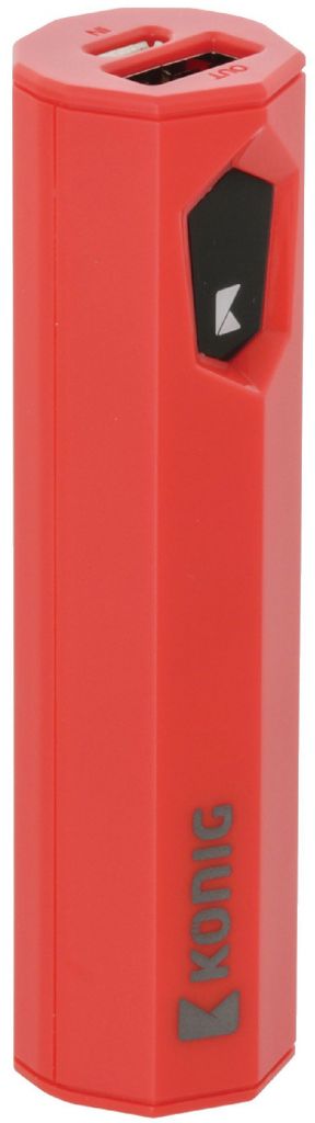 Konig LED Powerbank 2500 mAh USB - Rood