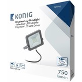 Konig LED Floodlight 5500 - 6500K 10 W - Zwart