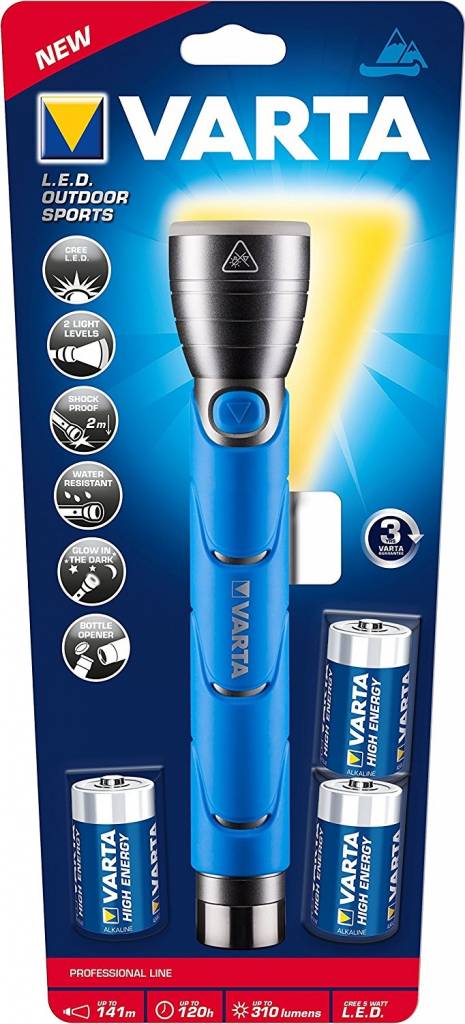 Varta LED Outdoor Sports Zaklamp 3C - Blauw