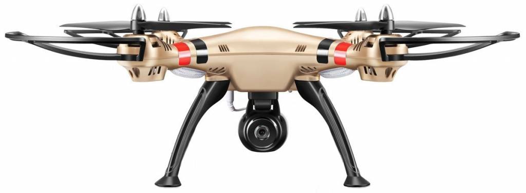 Syma X8HC LED Drone met 720P HD Camera - Goud