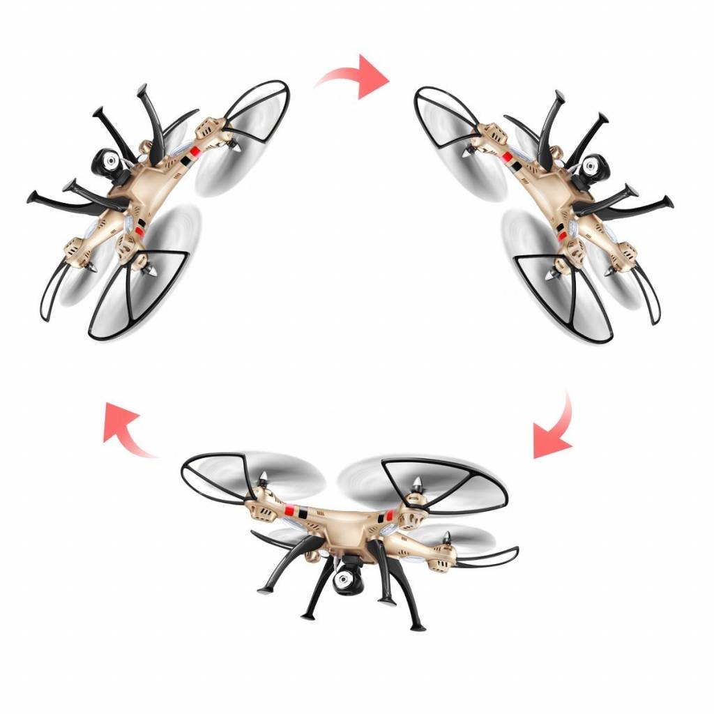 Syma X8HC LED Drone met 720P HD Camera - Goud